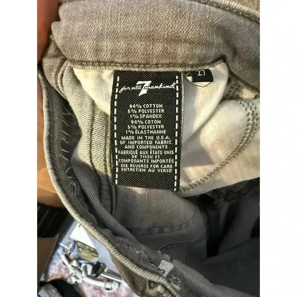 Womens 7 For All Mankind The Skinny Jeans Gray Size 27 - Picture 6 of 6